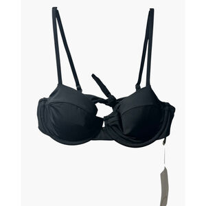 Dippin Daisy's Black Bikini Top S, Gigi, molded, underwire, adjustable straps